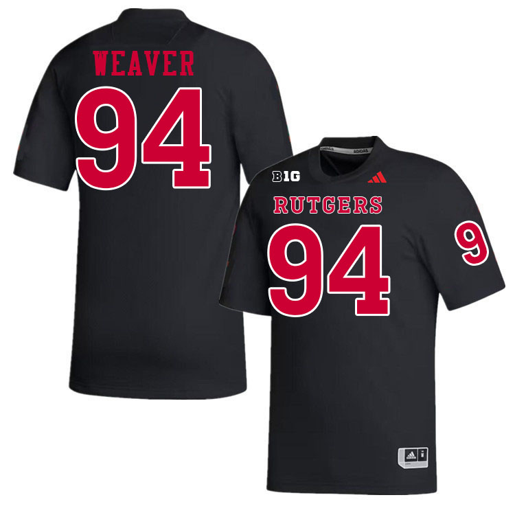 Rutgers Scarlet Knights #94 Bradley Weaver College Football Jerseys,Uniforms-Black